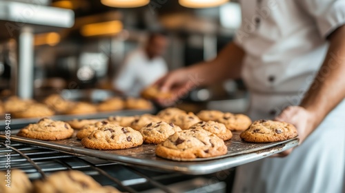 Chef removing cookies from baking sheet (1)