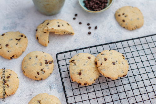 Homemade delicious chocolate chip cookies.
