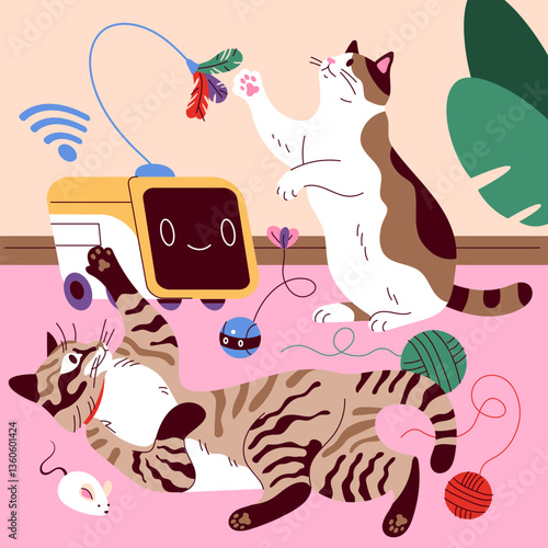 Pet Gadgets. Flat Vector Illustration