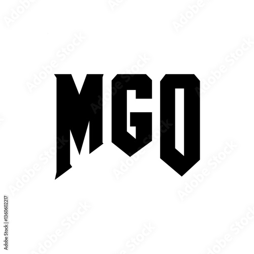 MGO letter logo design for technology company. MGO logo design black and white color combination. MGO logo, MGO vector, MGO design, MGO icon, MGO alphabet. MGO typography logo design.