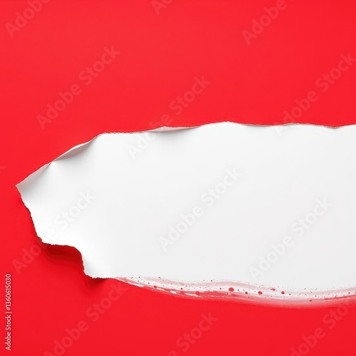 Wallpaper Mural Torn white paper reveals red black background; dramatic contrast, red black, background Torontodigital.ca