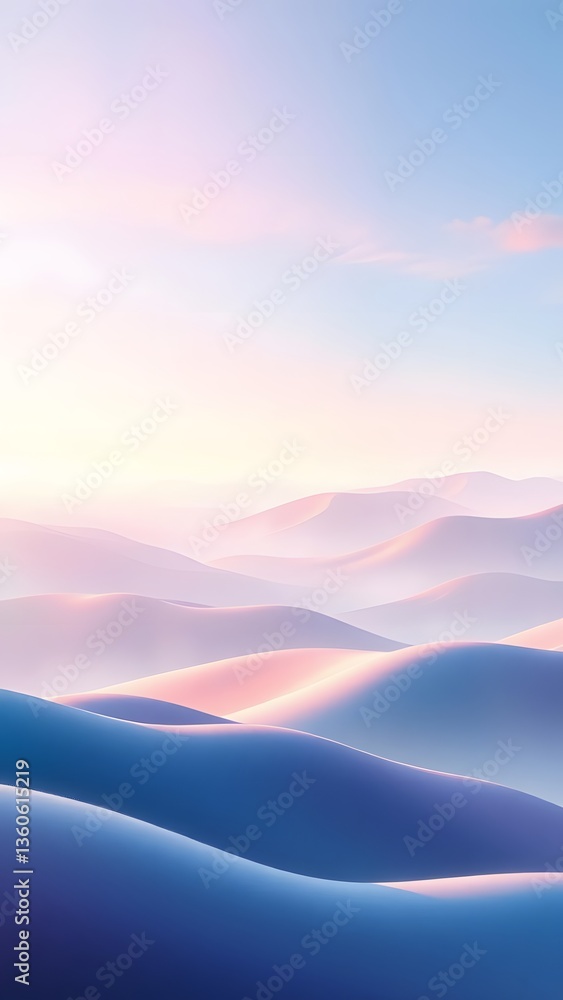 Serene abstract landscape with soft pastel waves, perfect for phone wallpaper. Serene abstract landscape with soft pastel waves, perfect for phone wallpaper.