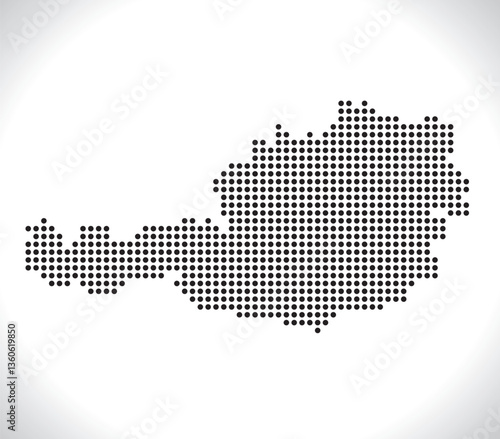 Map of Austria from dots