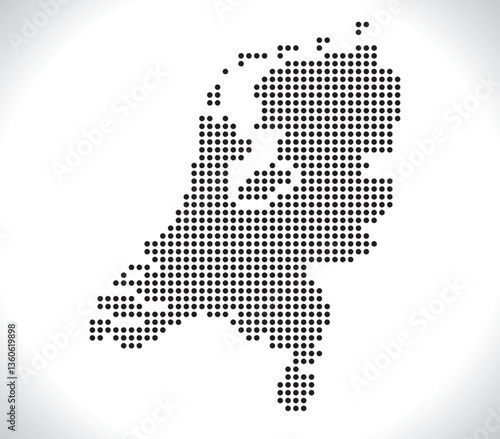 Map of Netherlands from dots