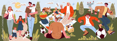 Family Day. Flat Vector Illustration