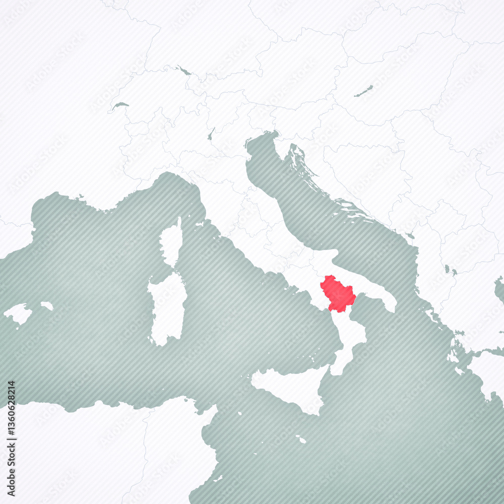 Obraz premium Map of Italy - Basilicata