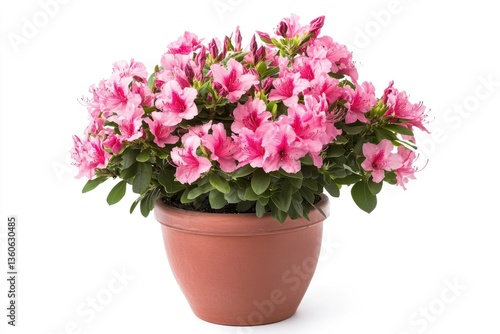 Wallpaper Mural Blooming Azalea in Pot with Pink Flowers and Green Leaves Torontodigital.ca