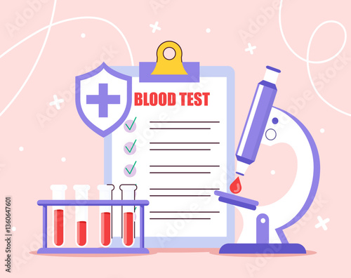 Blood test concept illustration. Vector illustration