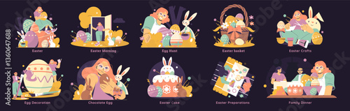 Easter. Flat Vector Illustration