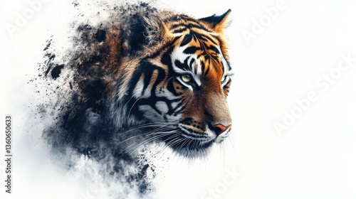 Majestic Tiger in Abstract Art