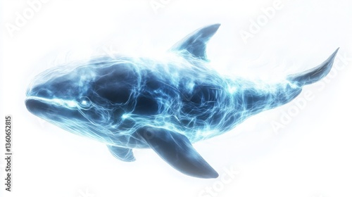 Majestic Electric Whale Underwater Art