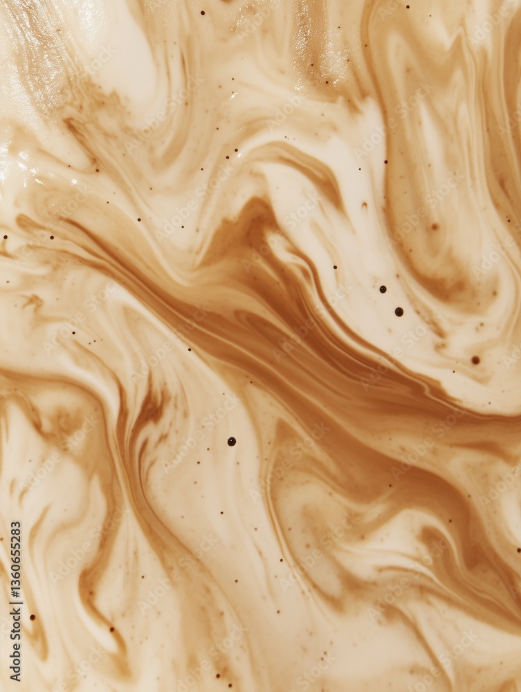 Creamy coffee swirls with rich brown marbling patterns Creamy coffee swirls with rich brown marbling patterns