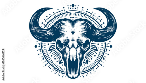 buffalo skull vector
