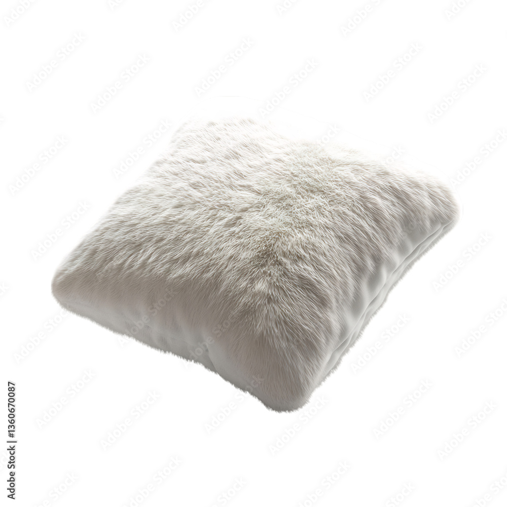 A Fluffy 3D Pillow with Soft Texture Isolated on Transparent Background A Fluffy 3D Pillow with Soft Texture Isolated on Transparent Background