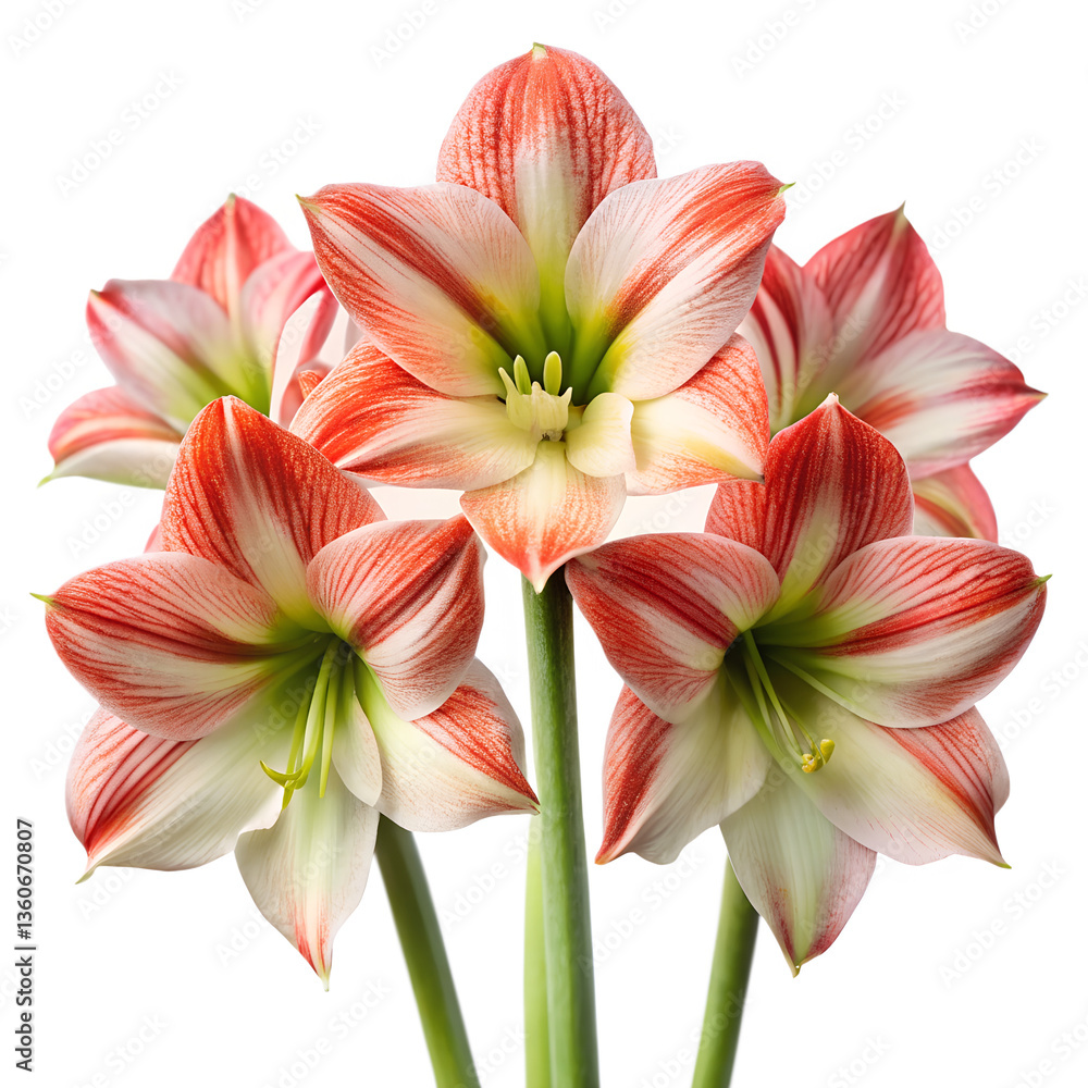 Fototapeta premium Beautiful bouquet of red and white lilies in full bloom