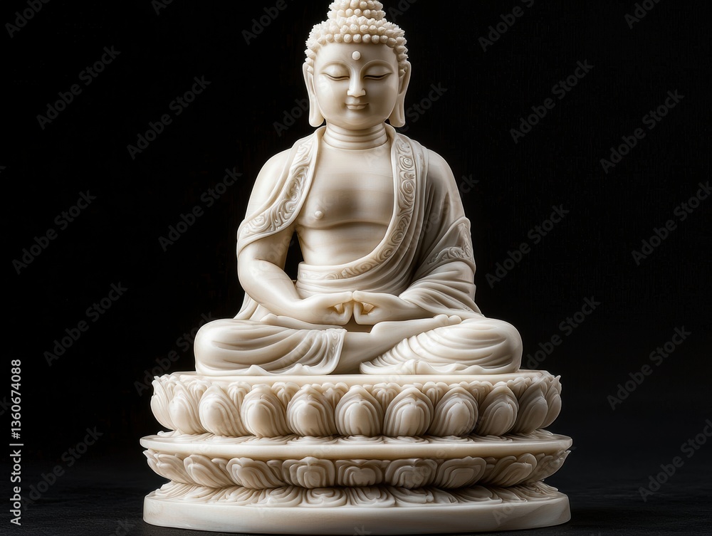 Fototapeta premium Serene Buddha Statue Meditation and Enlightenment
