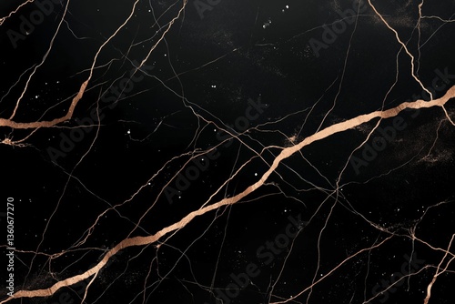Elegant black marble with gold veins - natural stone texture for interiors and design