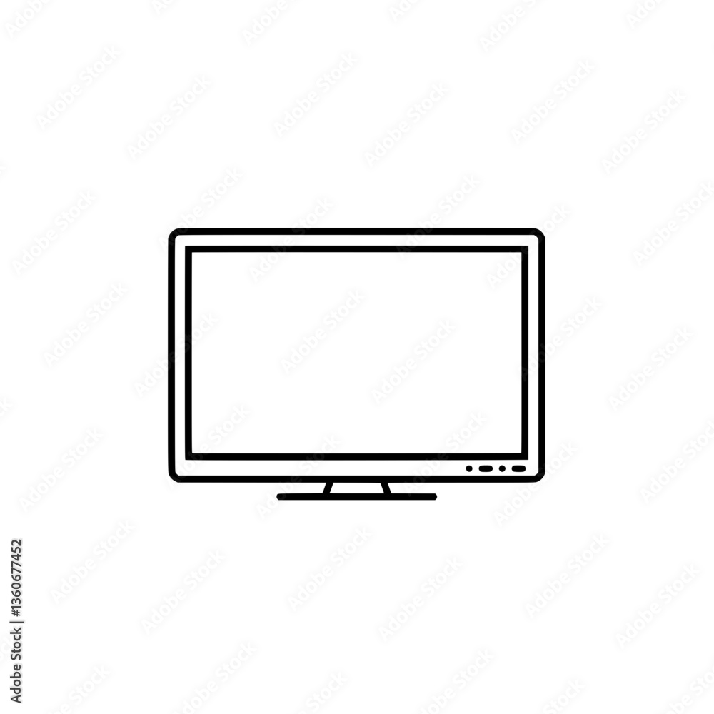 Clean Display: A minimalist illustration of a modern, flat-screen television, perfectly poised for viewing entertainment. Clean Display: A minimalist illustration of a modern, flat-screen television, perfectly poised for viewing entertainment.