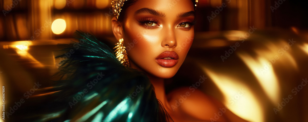 Supermodel in Teal Feather-Trimmed Dress – Dynamic Motion Blurs at Candid Angle
Supermodel in Teal Feather-Trimmed Dress – Dynamic Motion Blurs at Candid Angle