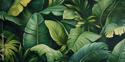 Wallpaper Mural Descripción de hojas tropicales verdes en imagen Torontodigital.ca