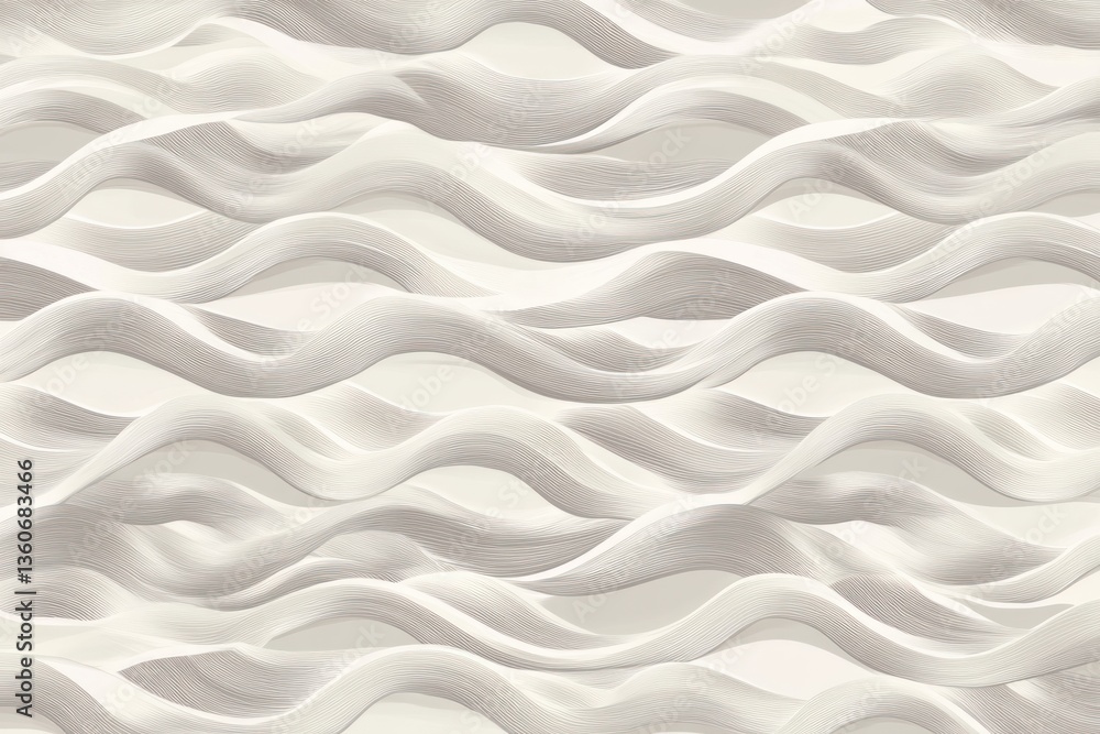 Obraz premium abstract wave pattern with textured white lines on light background. modern minimal design. suitable for wallpaper, fabric, digital backgrounds, and creative projects.