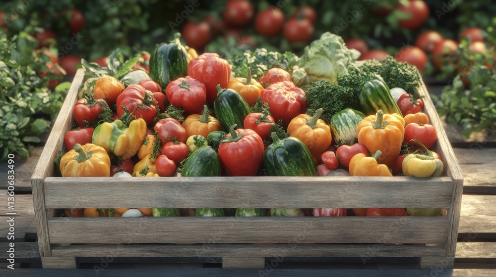 Various mixed fresh organic vegetable in Spring