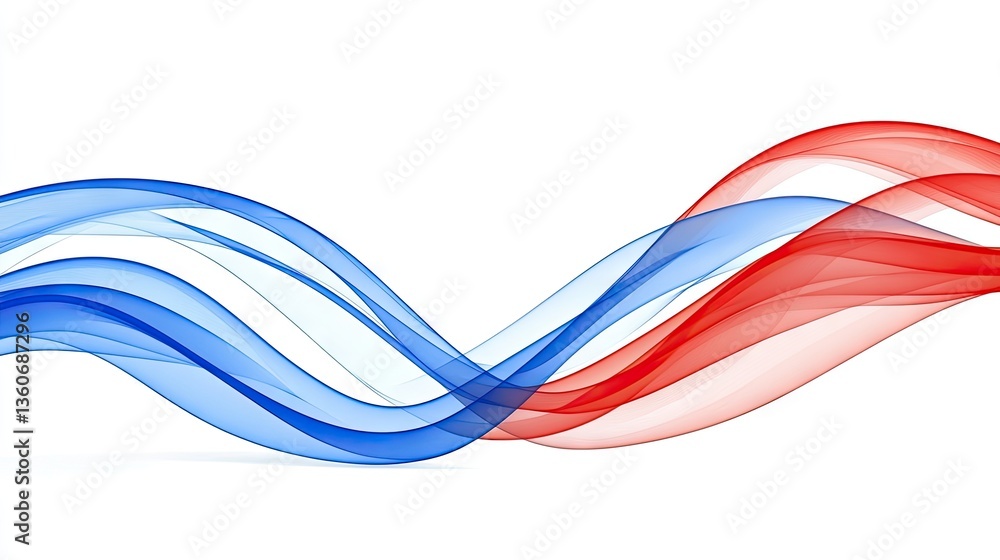 Abstract red and blue wavy lines on white background. Possible use Design element, website banner, etc Abstract red and blue wavy lines on white background. Possible use Design element, website banner, etc