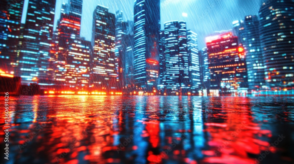 Rainy days in city.