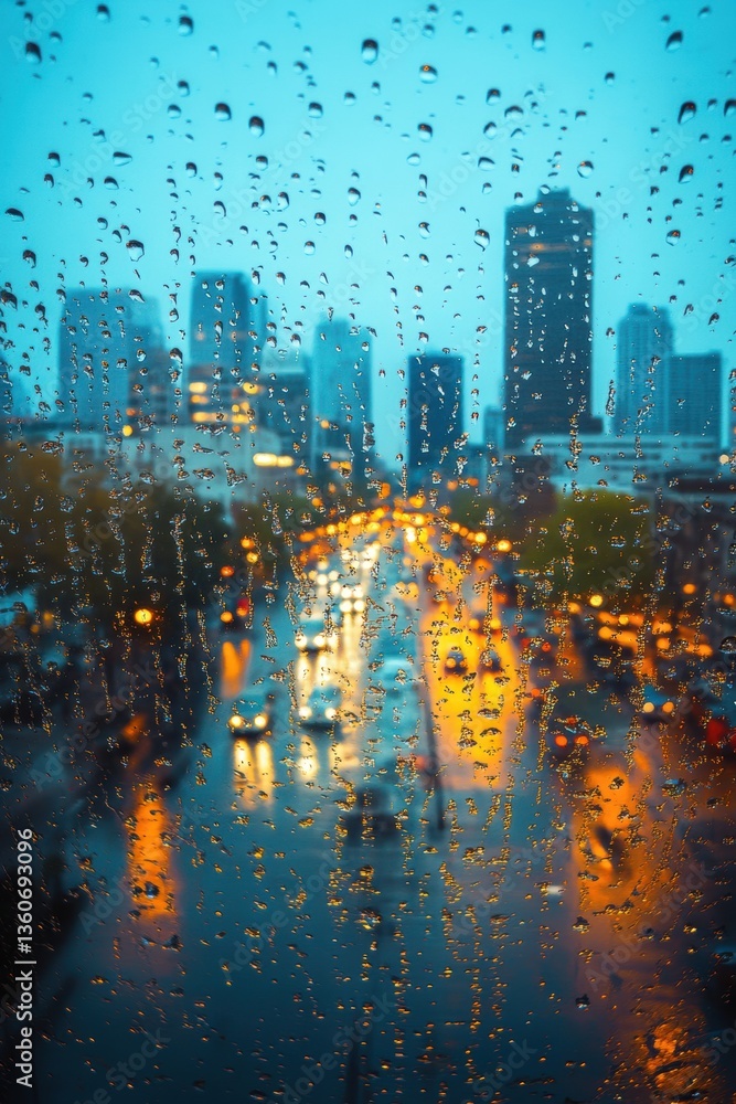 Rainy days in city.