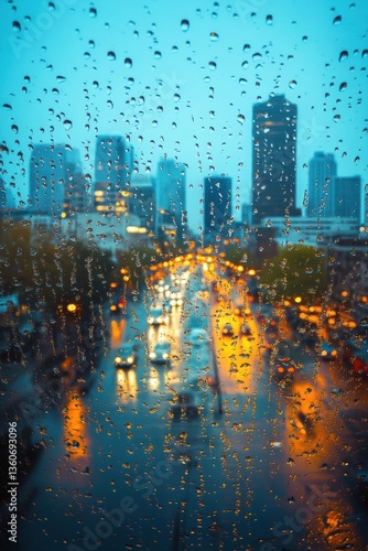 Obraz na płótnie Rainy days in city. w salonie