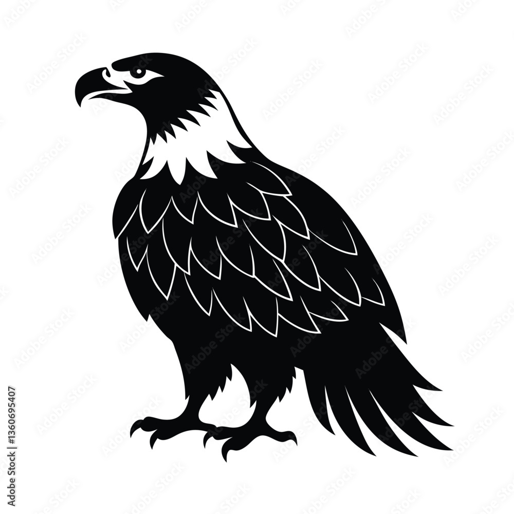 Fototapeta premium Bald Eagle vector silhouette