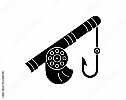 creative details Fishing Rod Icon vector illustration