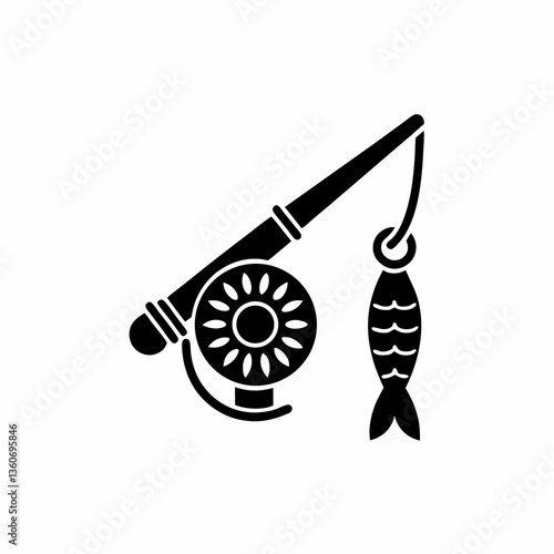 creative details Fishing Rod Icon vector illustration