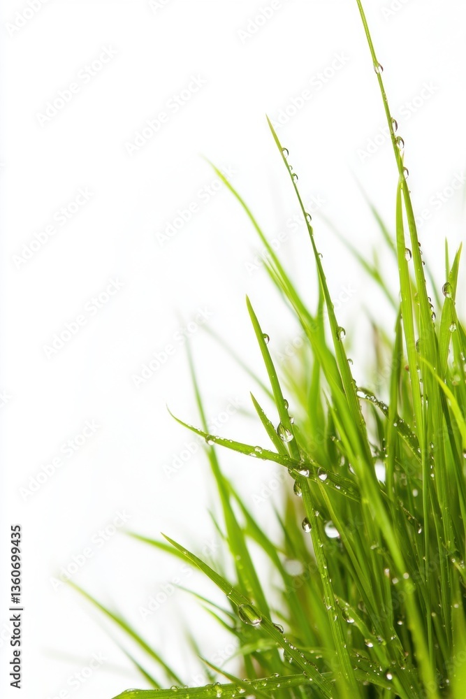 Fototapeta premium Lush green plants in Spring rain.