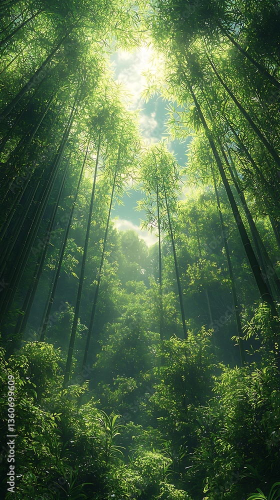 Obraz premium Rainy Forest Mossy Path Reflection High Resolution Wallpaper