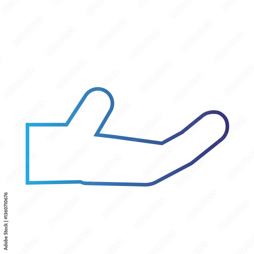 Isolated outline hand gesture icon Flat design Isolated outline hand gesture icon Flat design