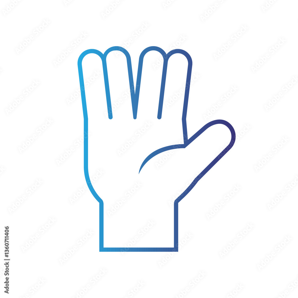 Isolated outline hand gesture icon Flat design Isolated outline hand gesture icon Flat design