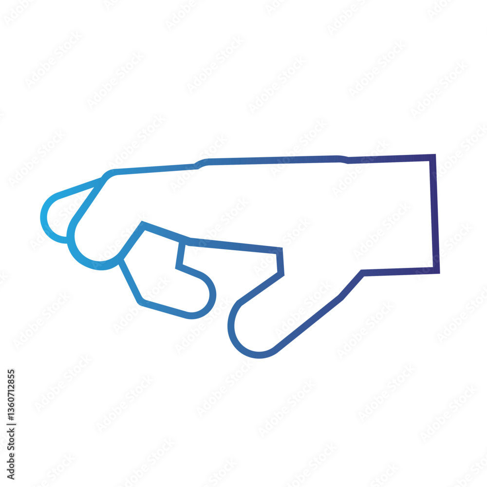 Isolated outline hand gesture icon Flat design Isolated outline hand gesture icon Flat design