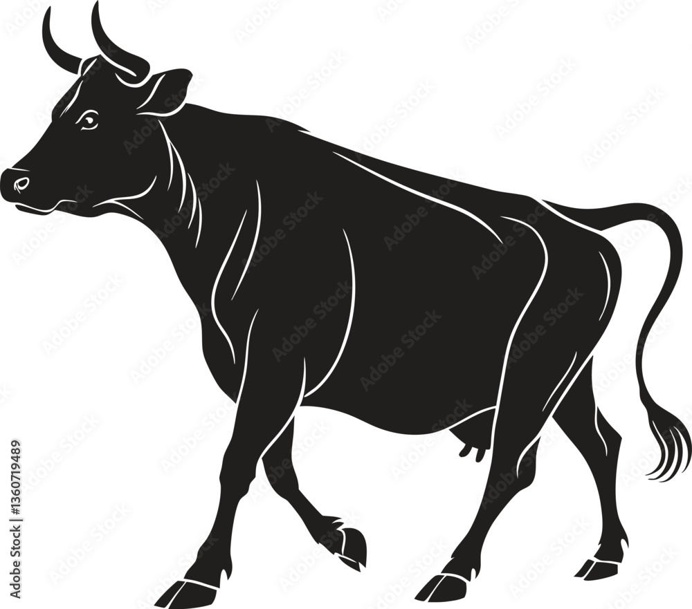 Fototapeta premium Elegant Cow Silhouettes