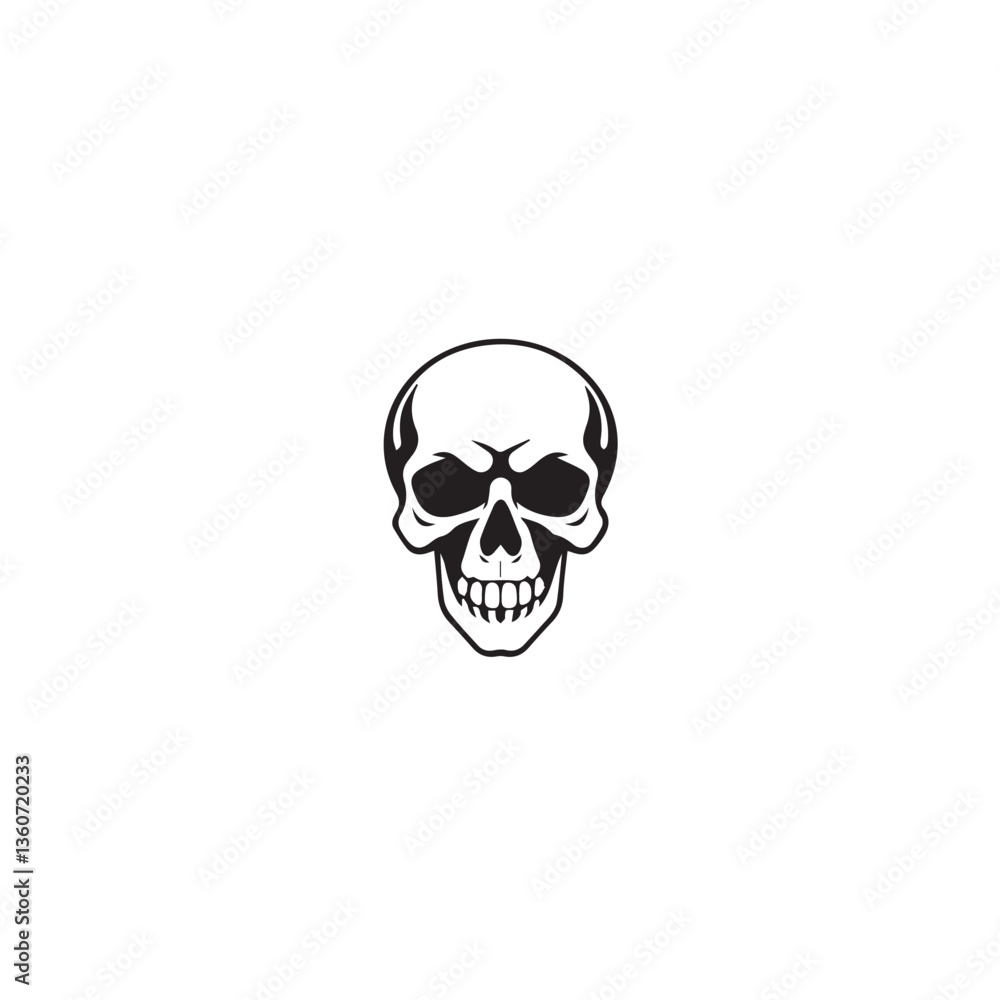 Fototapeta premium Skull logo. Skull silhouette design. Black vector skull silhouette. Skull Silhouette Icon Vector Design. 