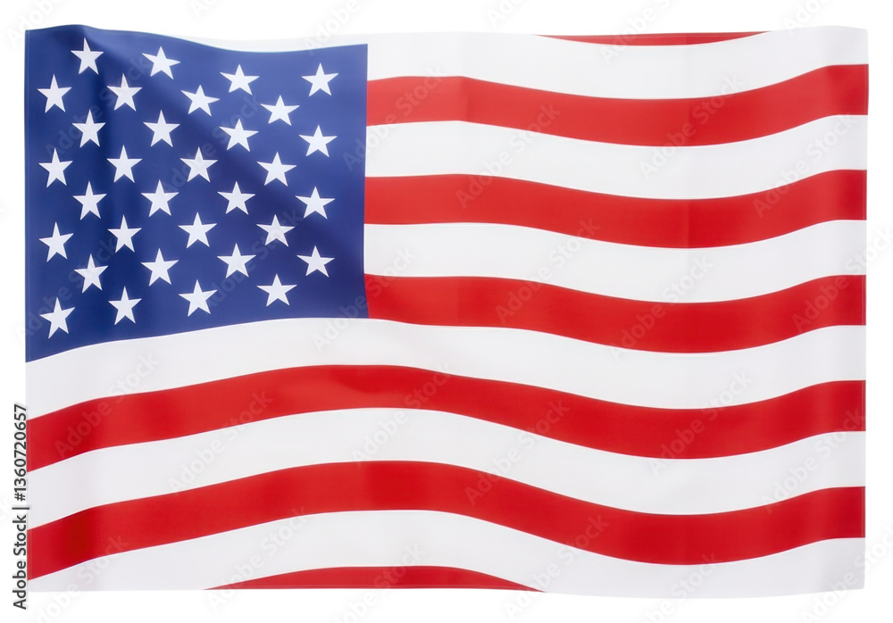 Fototapeta premium PNG American flag white white background independence.