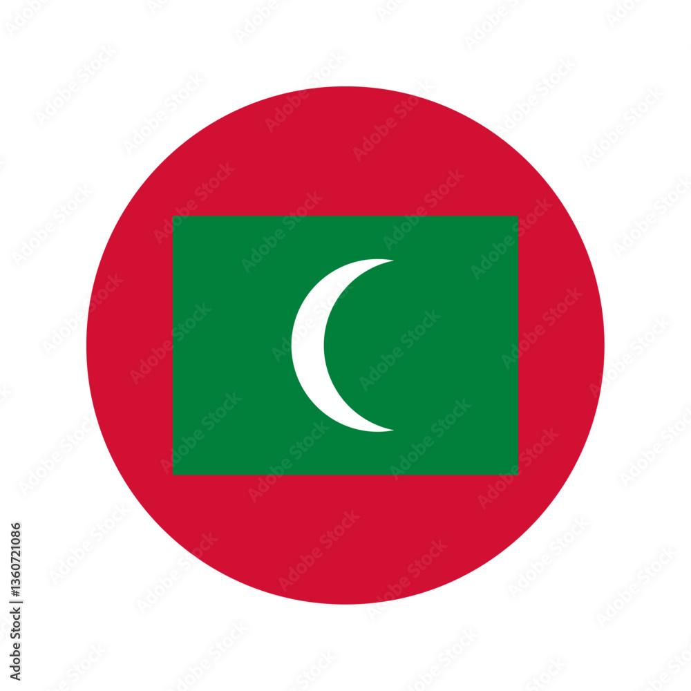 Fototapeta premium Round Maldives flag icon