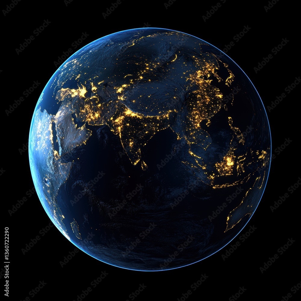 Planet earth viewed from outer space.