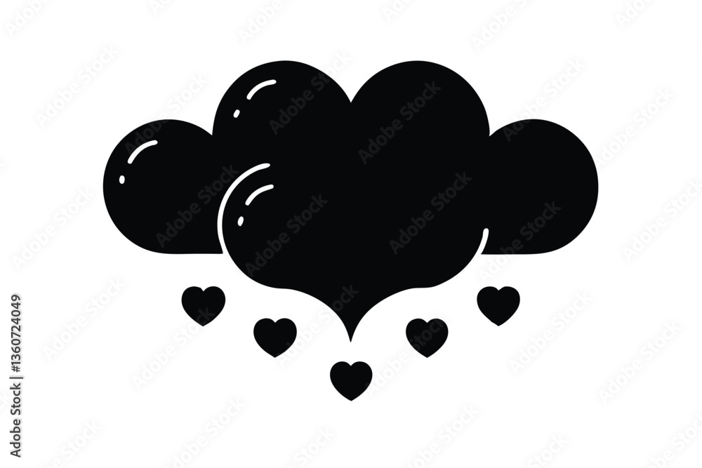 cloud with hearts vector icon.eps cloud with hearts vector icon.eps