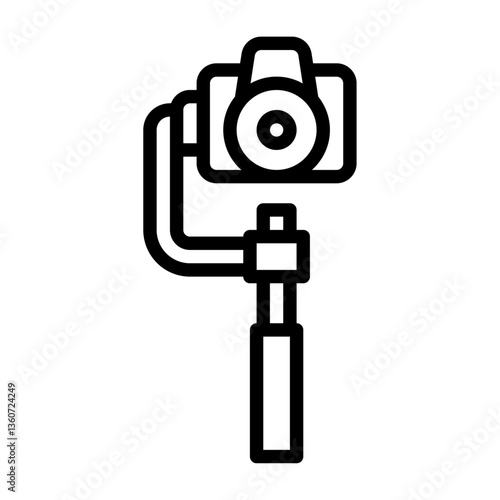 Stabilizer Camera outline icon, Stabilizer black line illustration