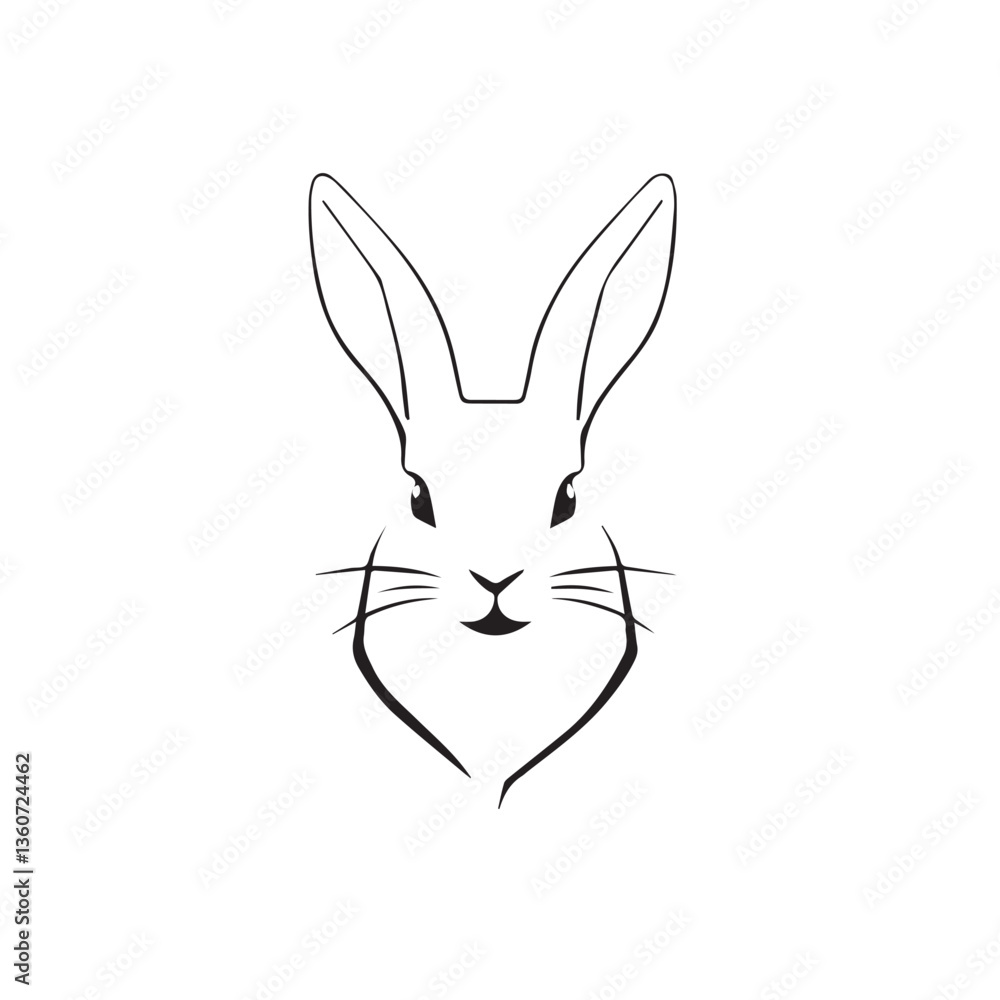 Fototapeta premium Rabbit head silhouette. Rabbit logo design. Rabbit vector illustration. 