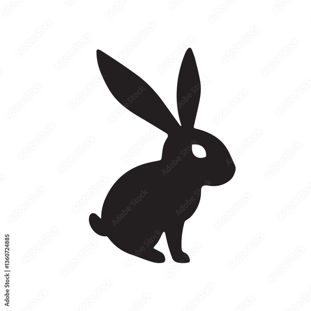 Fototapeta premium Rabbit silhouette on white background. Rabbit silhouette vector design.