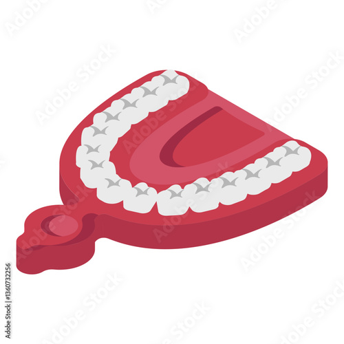 Mouth Guard for Braces Top View isometric concept, orthodontic trainers vector icon design, Dentures symbol,Oral Healthcare sign, Dental instrument illustration