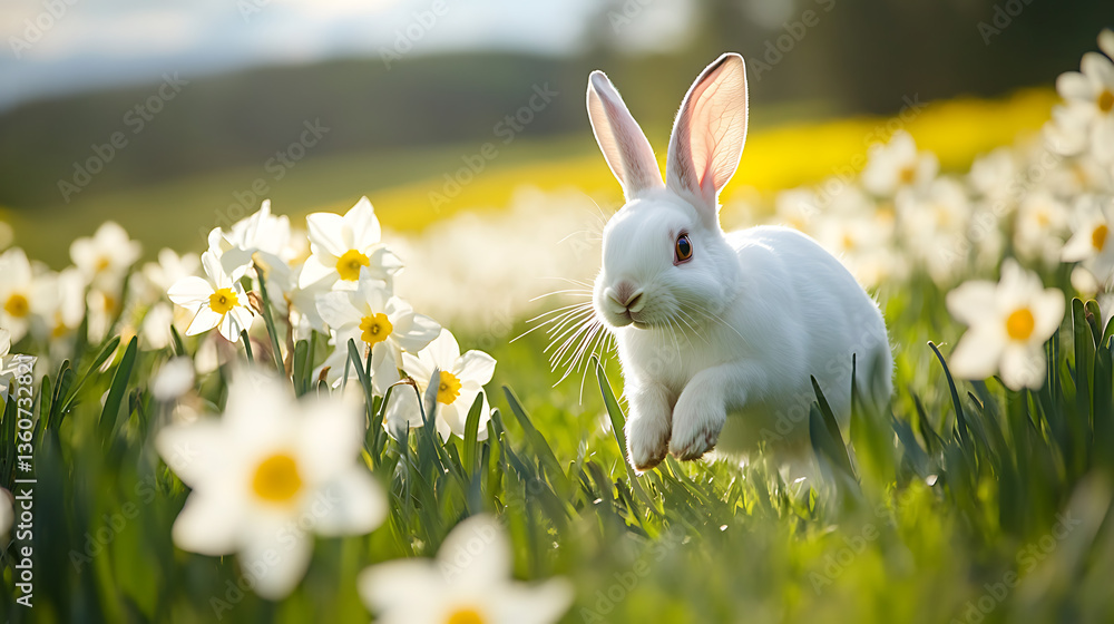 Fototapeta premium white Easter rabbit