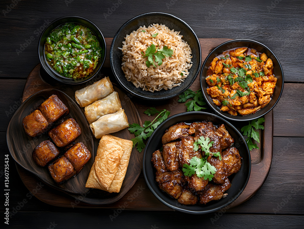 Asian cuisine platter Asian cuisine platter